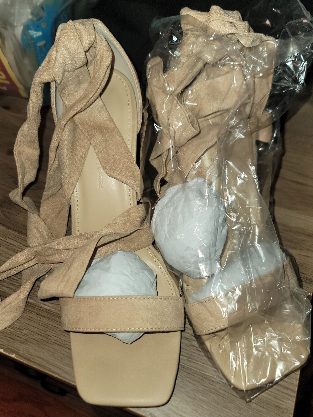 Women’s Tan Lace-Up Block Heel Sandals
